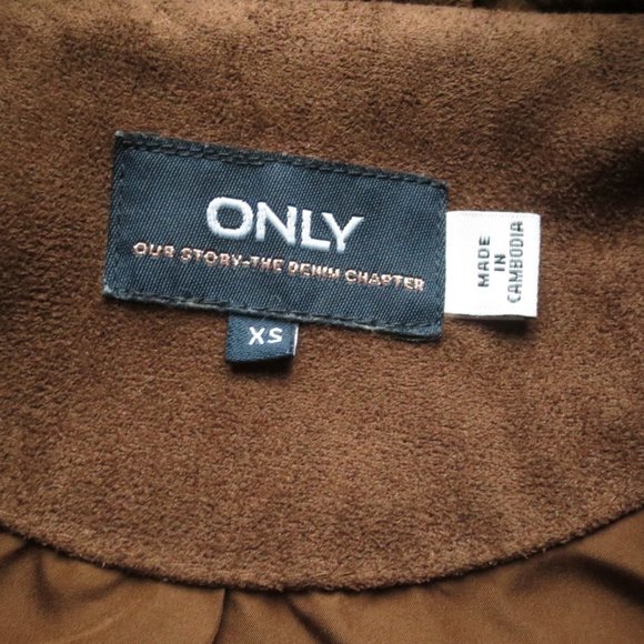 ONLY Chestnut Brown Teddy Sherpa Winter Cocoon Coat with Snap Buttons - Picture 4 of 7